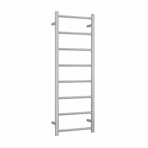 Thermorail Straight Round Heated Towel Rail Ladder 65W 8Bar 400mm x 1120mm Polished Stainless Steel [141907]