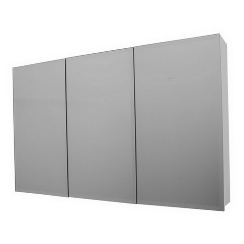 Florence 1200 Glass White Mirror Wall Cabinet 3 Door [254533]