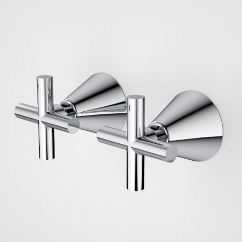 Classic Cross Wall Top Assembly Chrome (Pair) [156318]