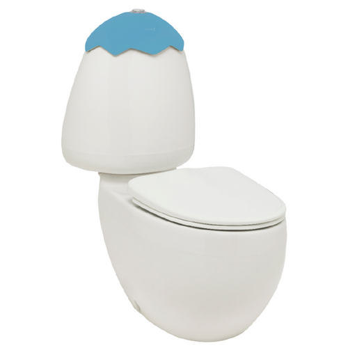 Egg Junior Close Coupled Toilet Suite Blue Lid Includes Soft Close Seat & Extended Connector [198284]